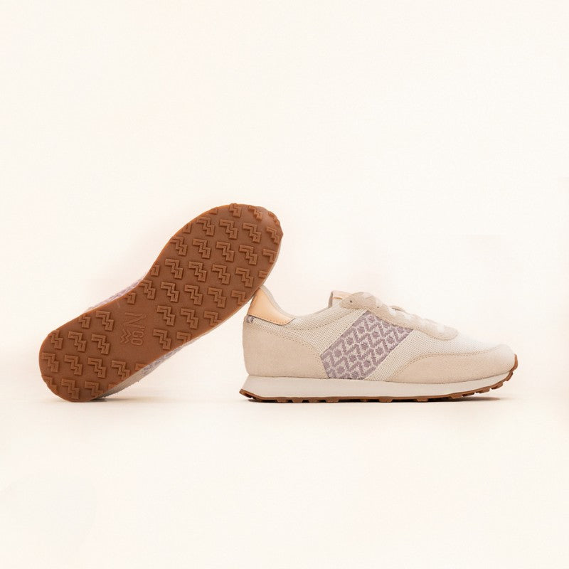 Fairtrade-Sneaker von N'GO – Hoi An Modell mit Mesh-Struktur in Lavendel und Pfirsichrot