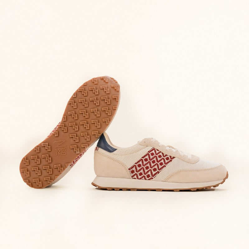 N'GO Mesh-Sneaker für Herren und Damen – Modell Hoi An in Bordeaux und Navy