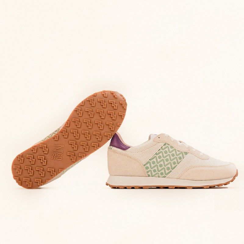 N'GO Sportschuhe mit Mesh-Oberfläche – Hoi An in frischem Minzgrün-Violett-Mix