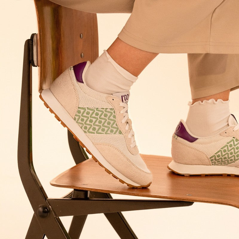 N'GO Sneaker Hoi An aus Mesh – in Minzgrün und Violett für einen frischen Look
