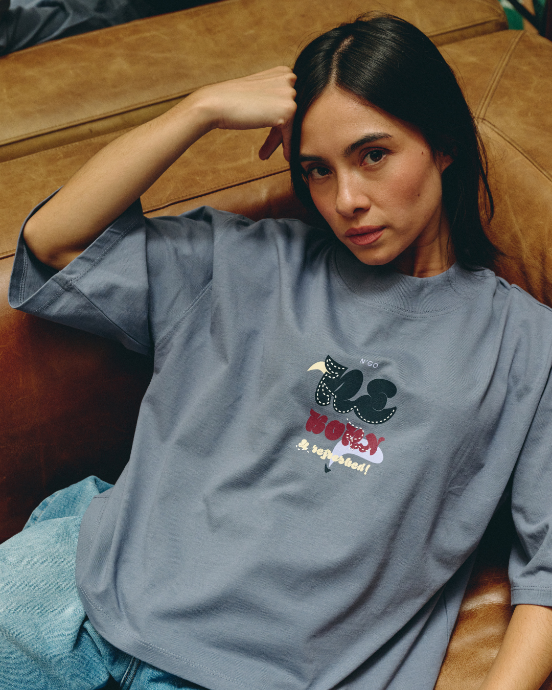 DAMEN-T-SHIRT REFRESHED BLAU