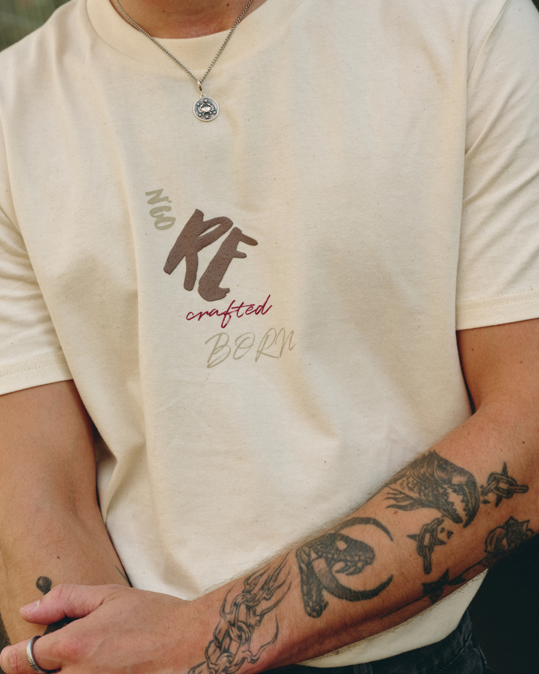 HERREN-T-SHIRT RECRAFTED NATURWEISS