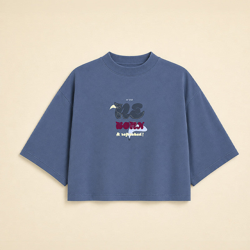 DAMEN-T-SHIRT REFRESHED BLAU